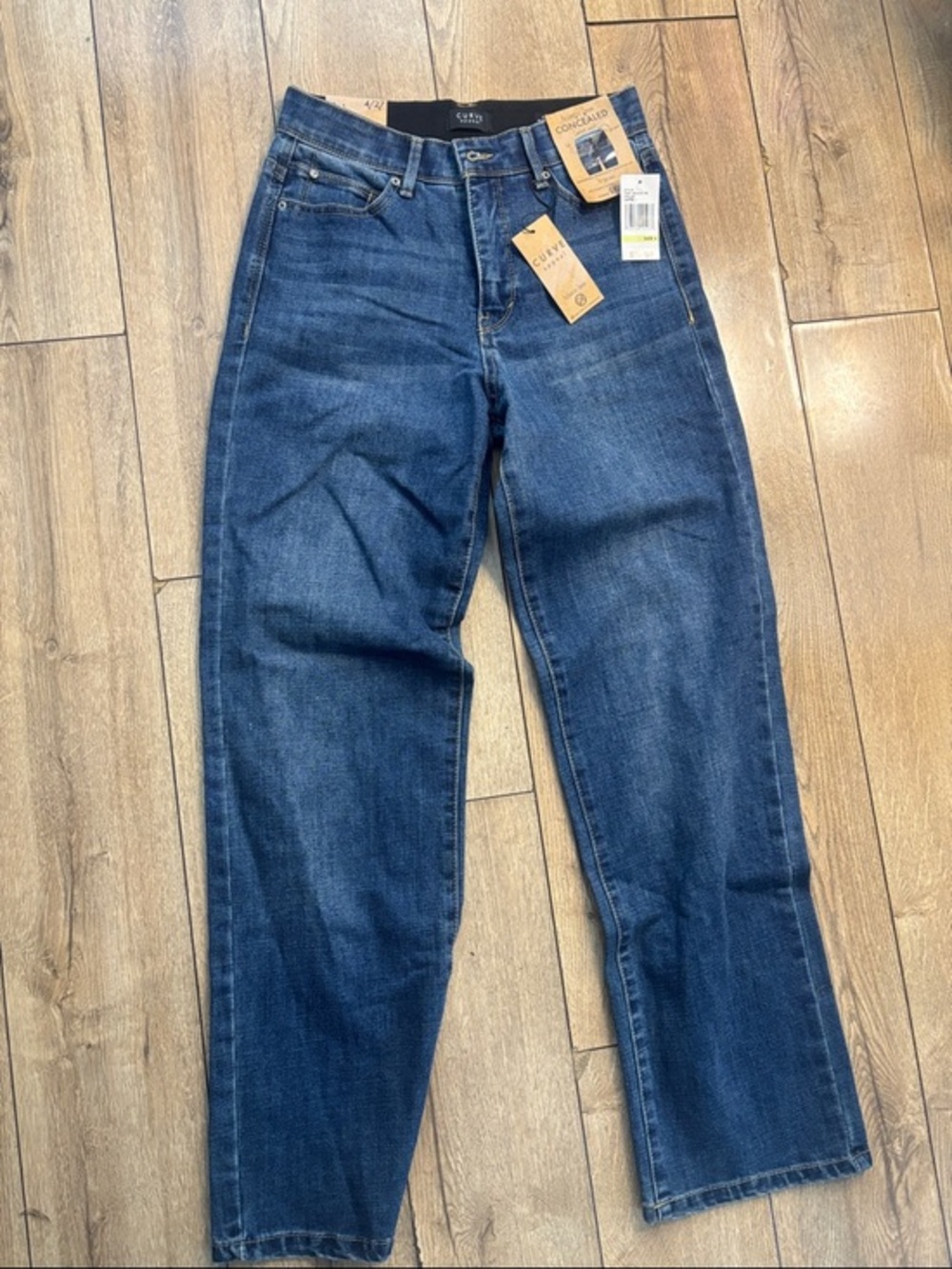Curvy High-Rise Straight Jeans in Indigo by Cuddl Duds